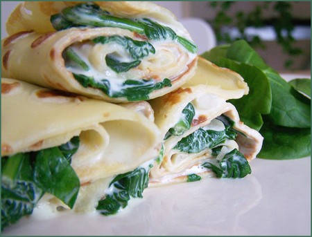 crêpes roulée crêpes roulées fromage et épinards