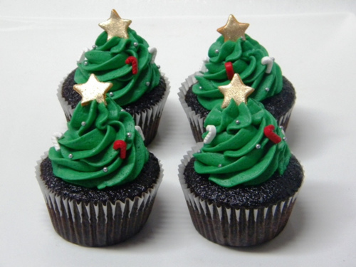 Christmas tree cupcake - sapin de noel cupcake