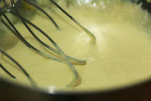 mÃ©lange sucre jaune d'oeuf blanchi