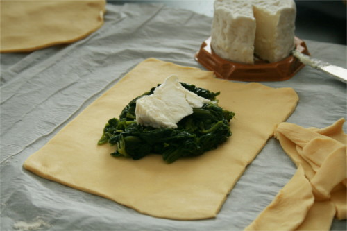 feuilletés épinards brebille en préparation