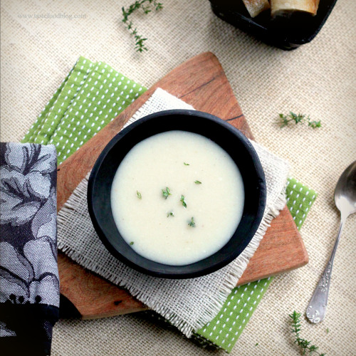 cauliflower-potato-soup soupe de chou fleur, pomme de terre