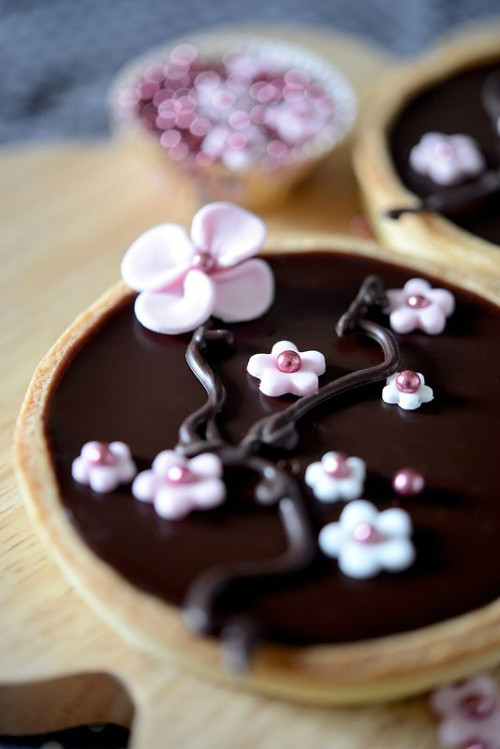 tarte chocolat fleur de cerisier